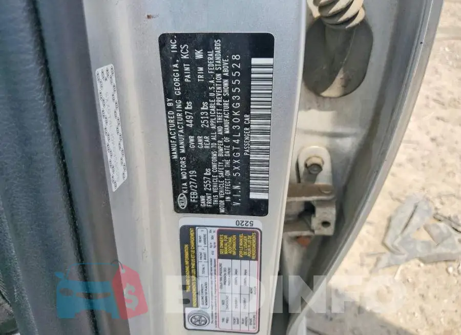 5XXGT4L30KG355528 Photo# 12