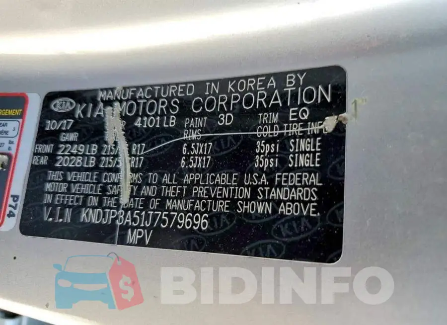 KNDJP3A51J7579696 Photo# 13