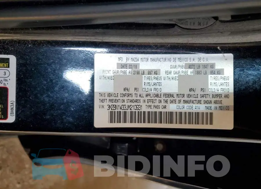 3MZBN1W33JM210931 Photo# 13
