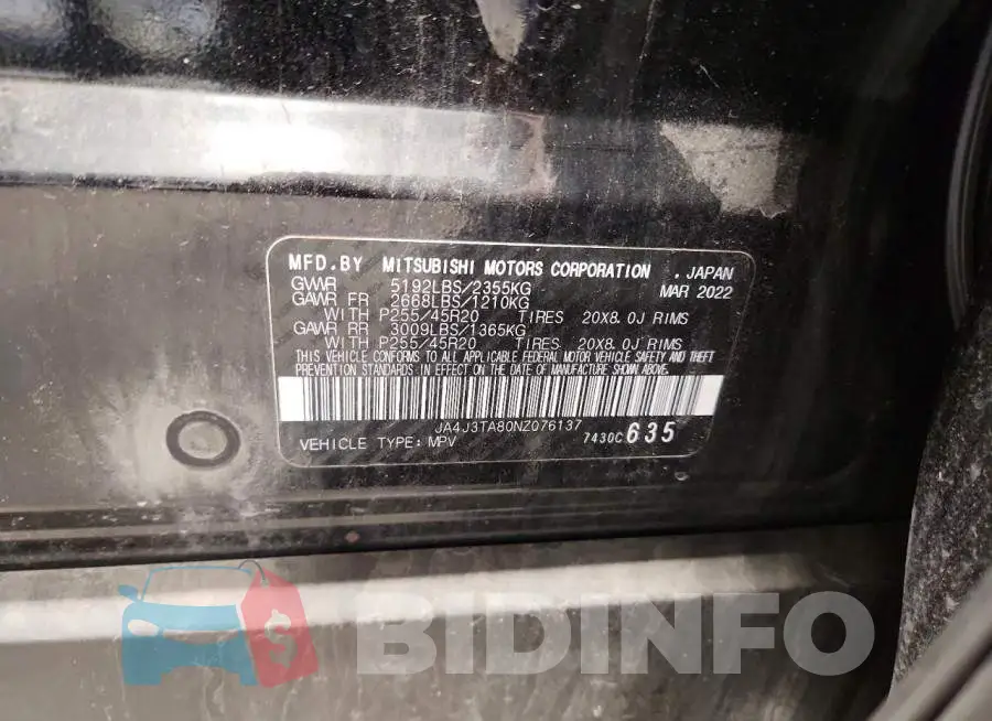 JA4J3TA80NZ076137 Photo# 14