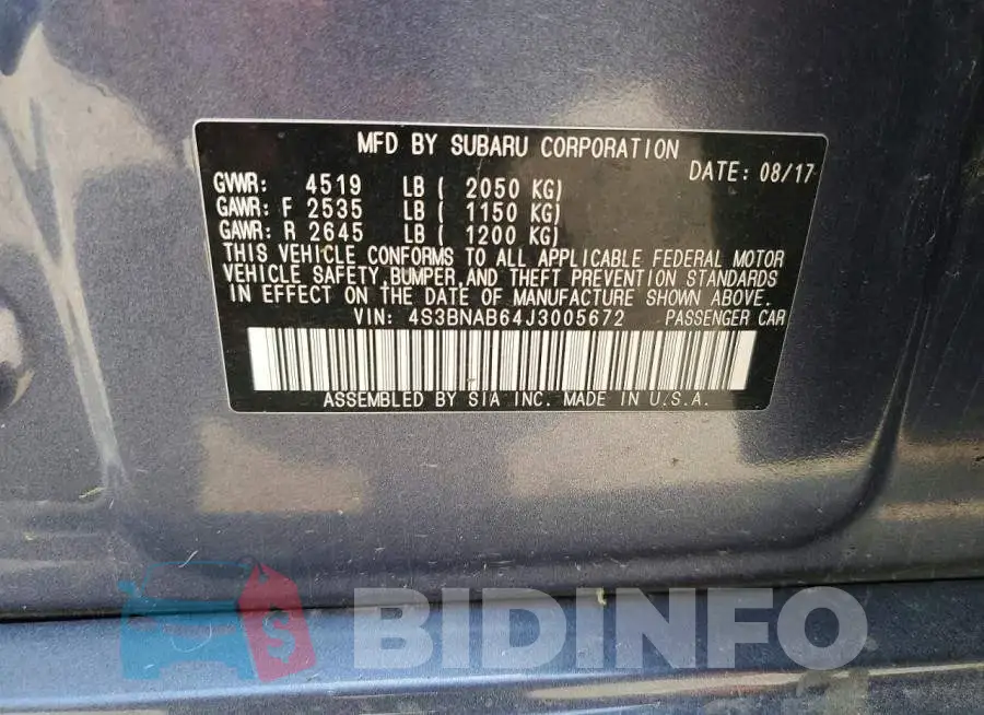 4S3BNAB64J3005672 Photo# 12