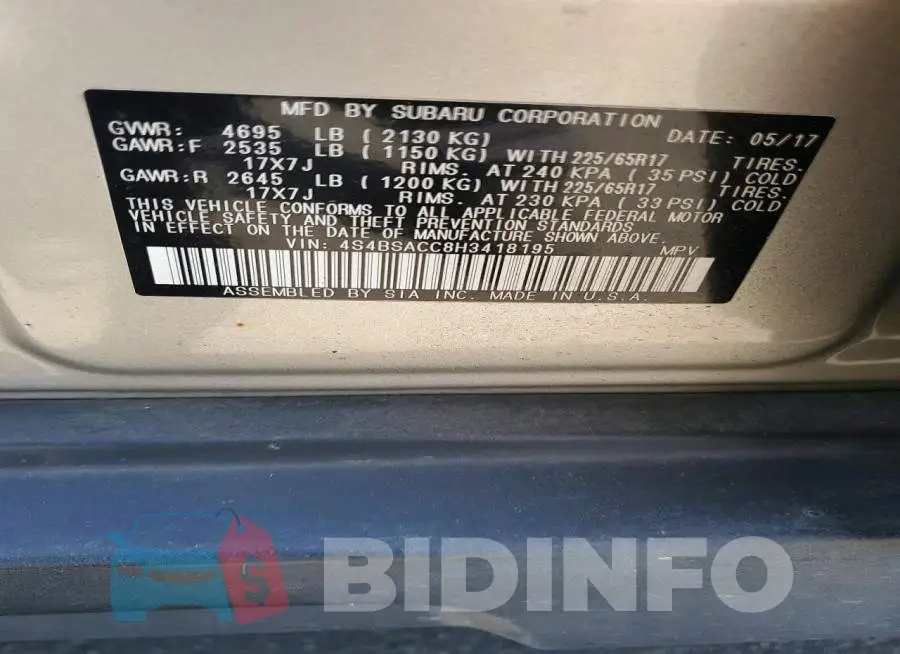 4S4BSACC8H3418195 Photo# 13