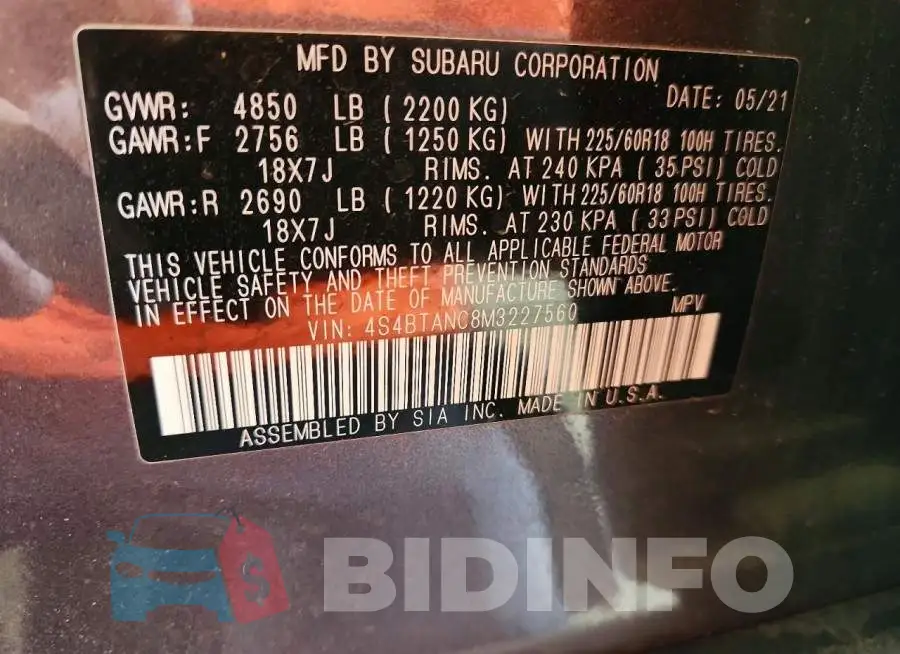 4S4BTANC8M3227560 Photo# 13
