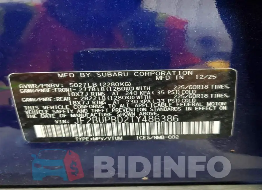 JF2BUPBD2TY486386 Photo# 13