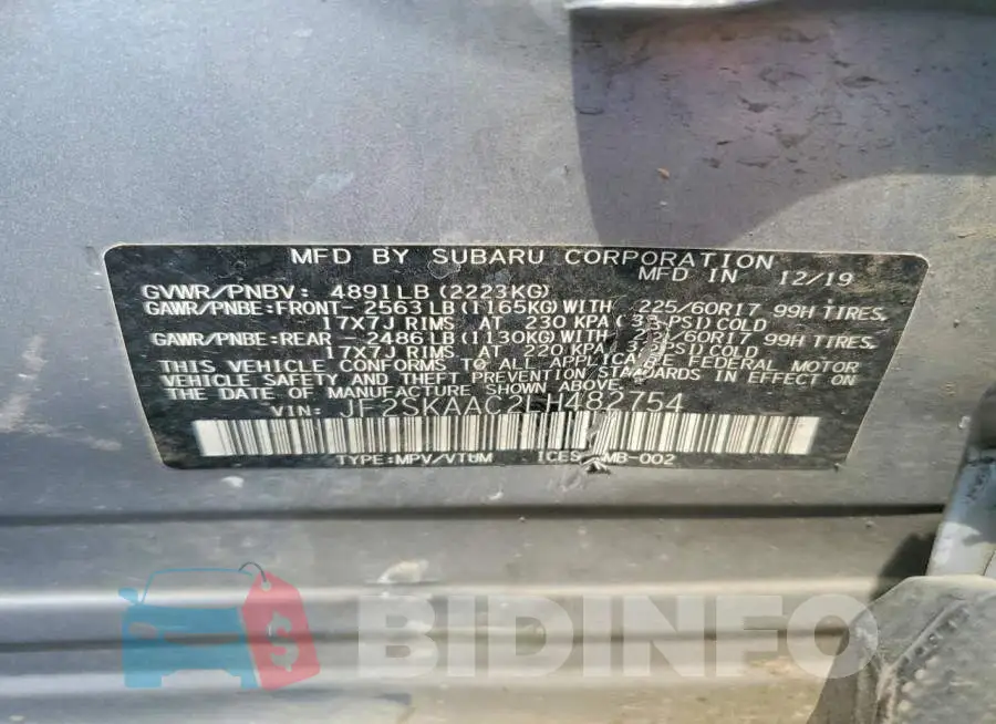 JF2SKAAC2LH482754 Photo# 12