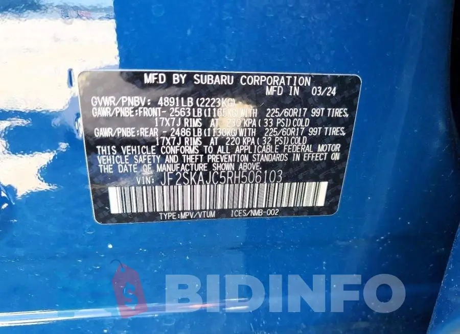 JF2SKAJC5RH506103 Photo# 12