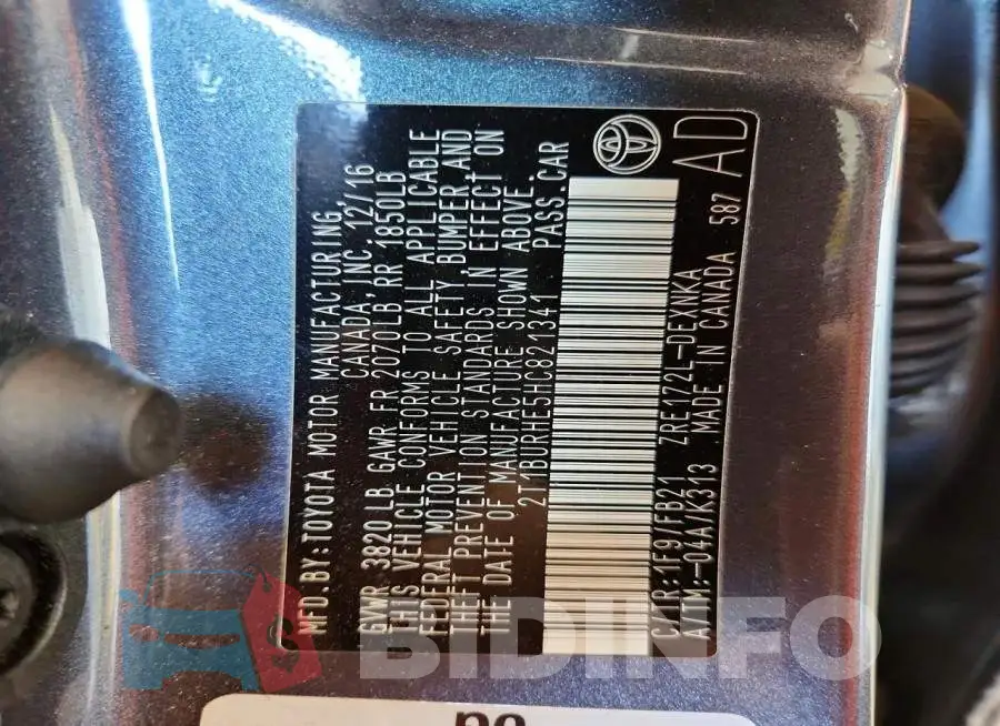 2T1BURHE5HC821341 Photo# 12