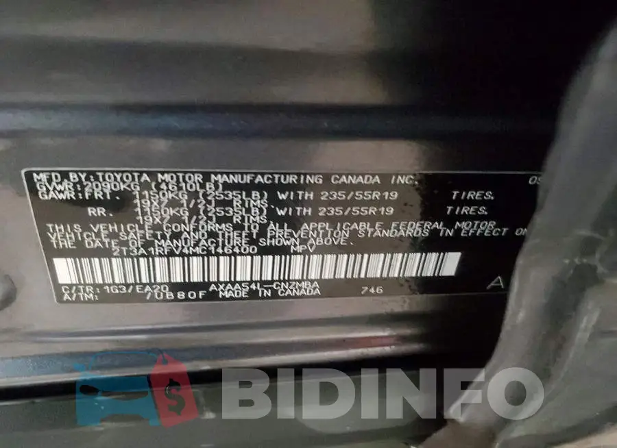 2T3A1RFV4MC146400 Photo# 13