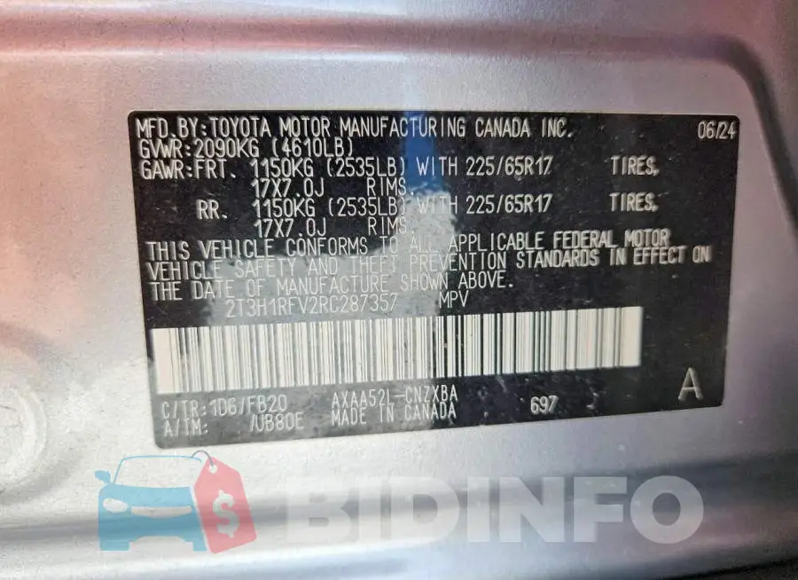 2T3H1RFV2RC287357 Photo# 14