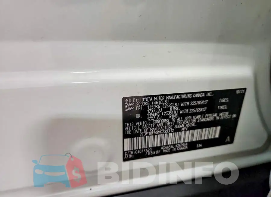 2T3P1RFV9MC239312 Photo# 13