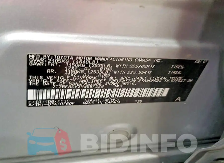 2T3RFREV2HW687228 Photo# 13