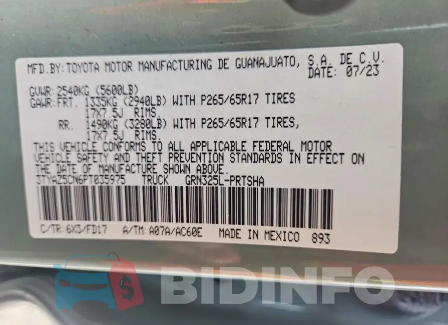 3TYAZ5CN6PT035975 Photo# 12