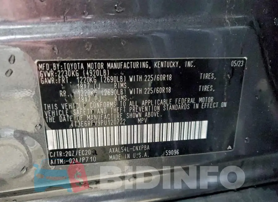 4T3E6RFV9PU120722 Photo# 13