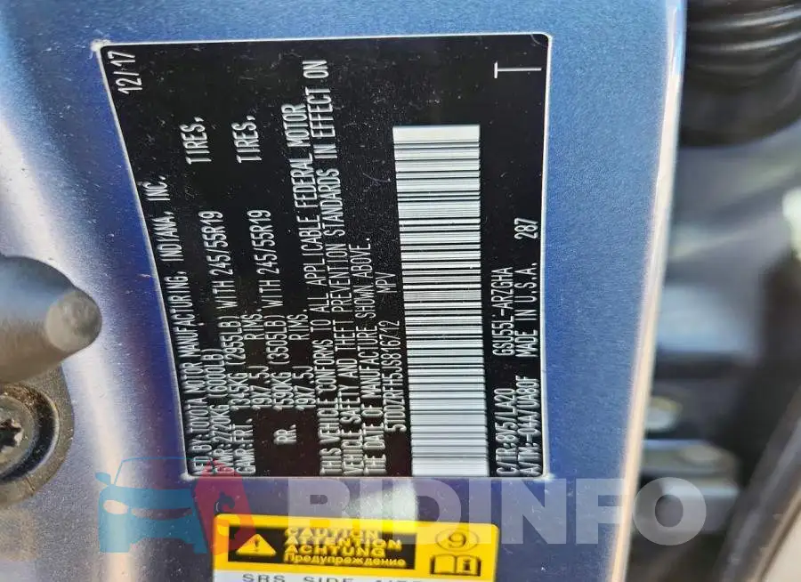 5TDDZRFH5JS816712 Photo# 13