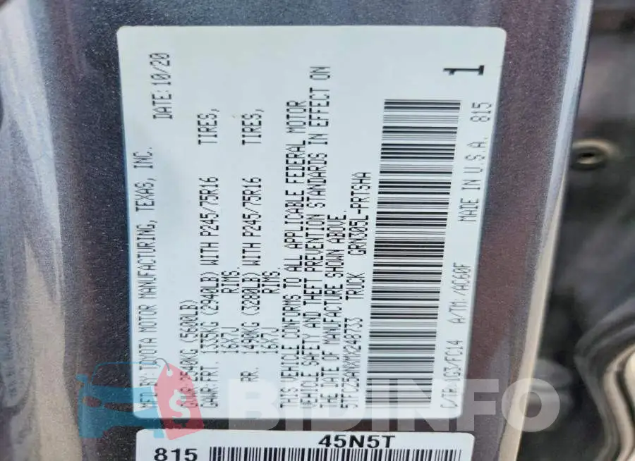 5TFCZ5ANXMX248733 Photo# 13