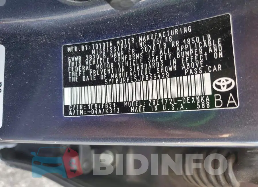 5YFBURHE5JP855429 Photo# 12