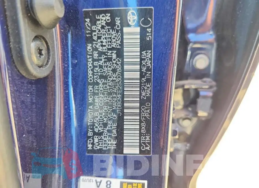 JTDBCMFE2S3078842 Photo# 13