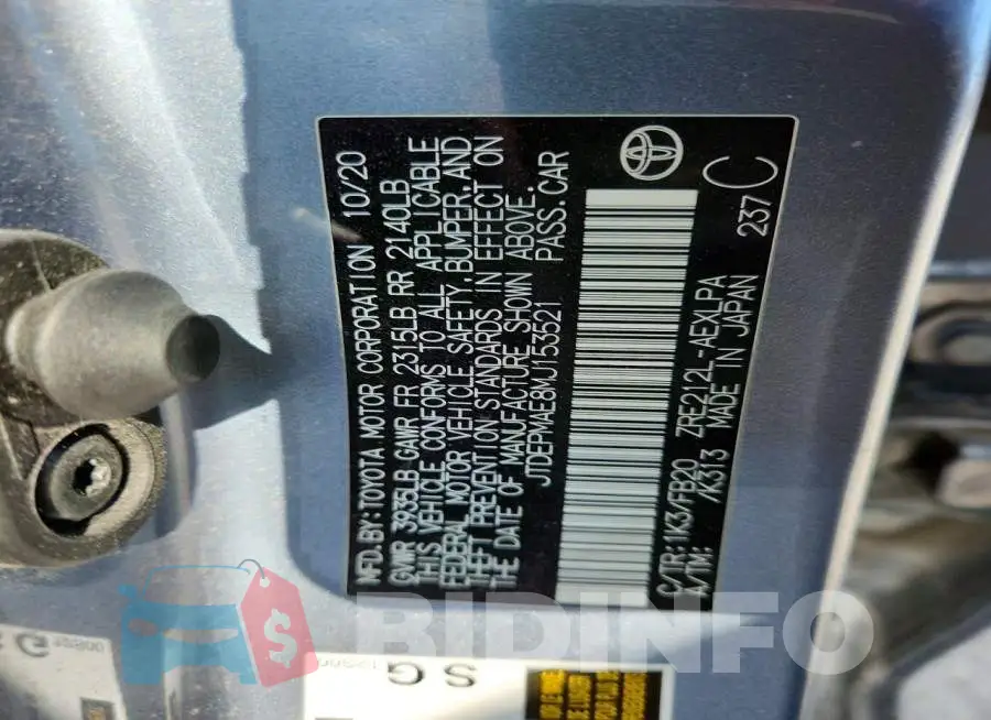 JTDEPMAE8MJ153521 Photo# 12