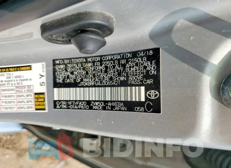 JTDKBRFU4J3065421 Photo# 12