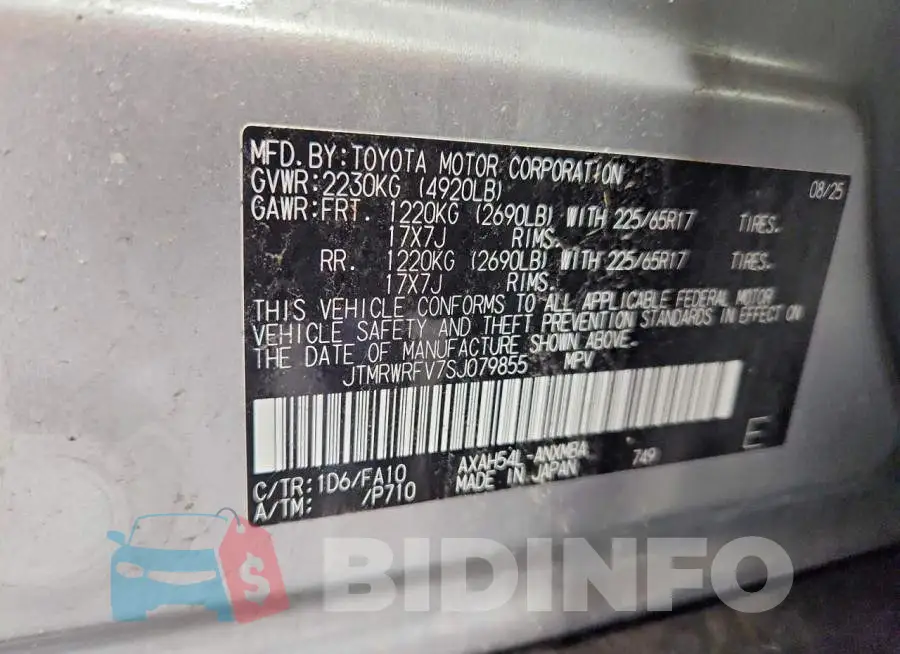 JTMRWRFV7SJ079855 Photo# 12