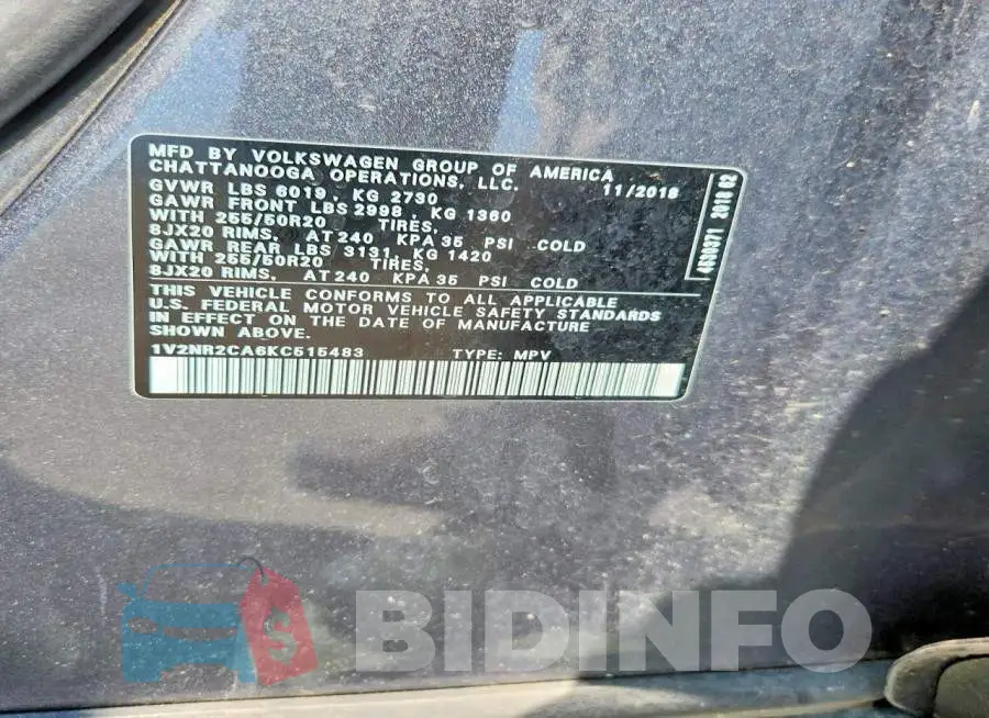 1V2NR2CA6KC515483 Photo# 13