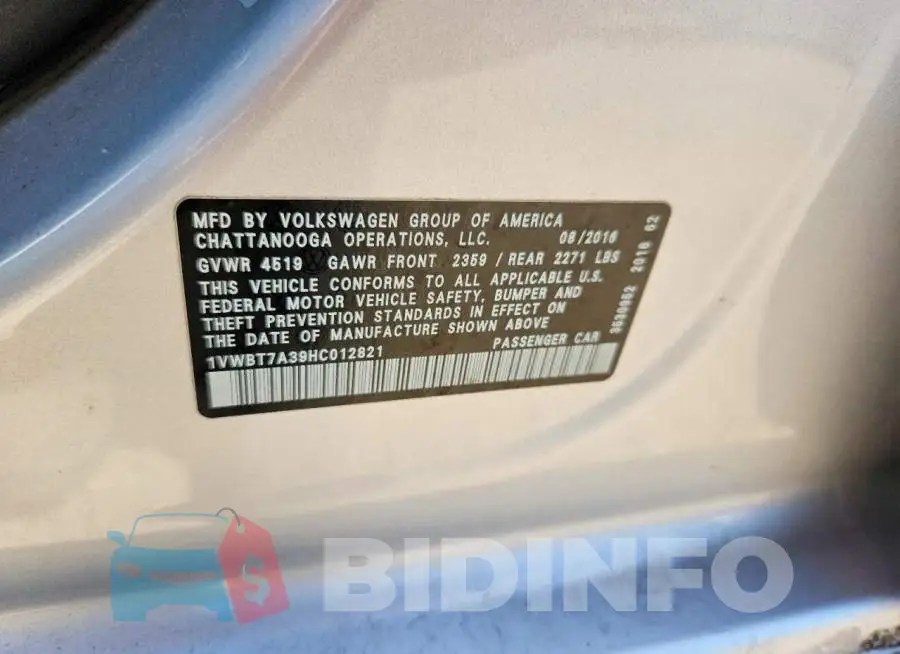 1VWBT7A39HC012821 Photo# 12