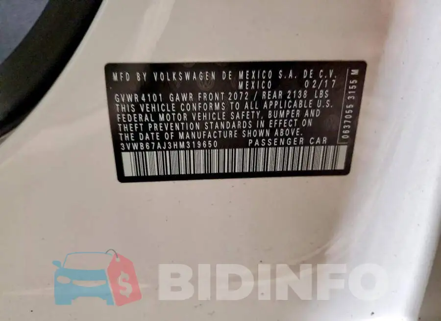 3VWB67AJ3HM319650 Photo# 12