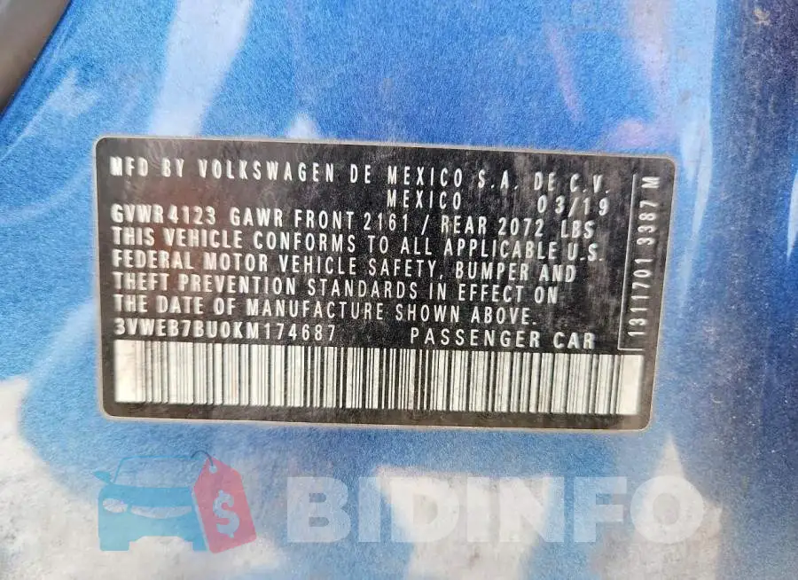 3VWEB7BU0KM174687 Photo# 13