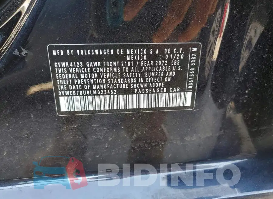 3VWEB7BU6LM023452 Photo# 12