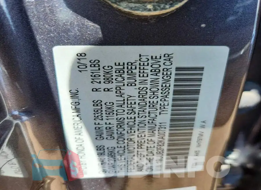 19UUB2F82KA007311 Photo# 12