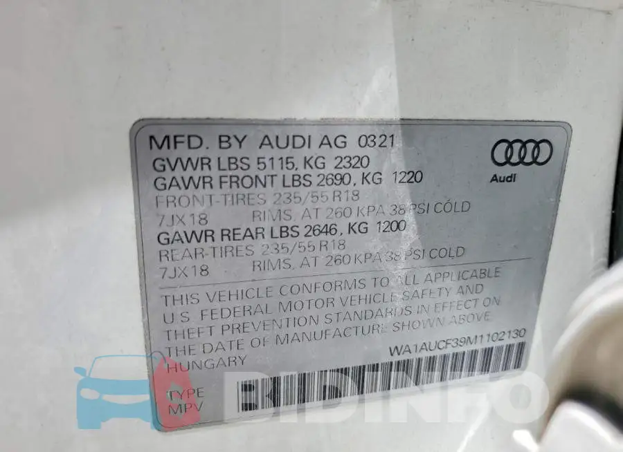 WA1AUCF39M1102130 Photo# 13