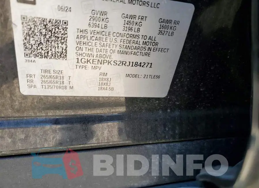 1GKENPKS2RJ184271 Photo# 13