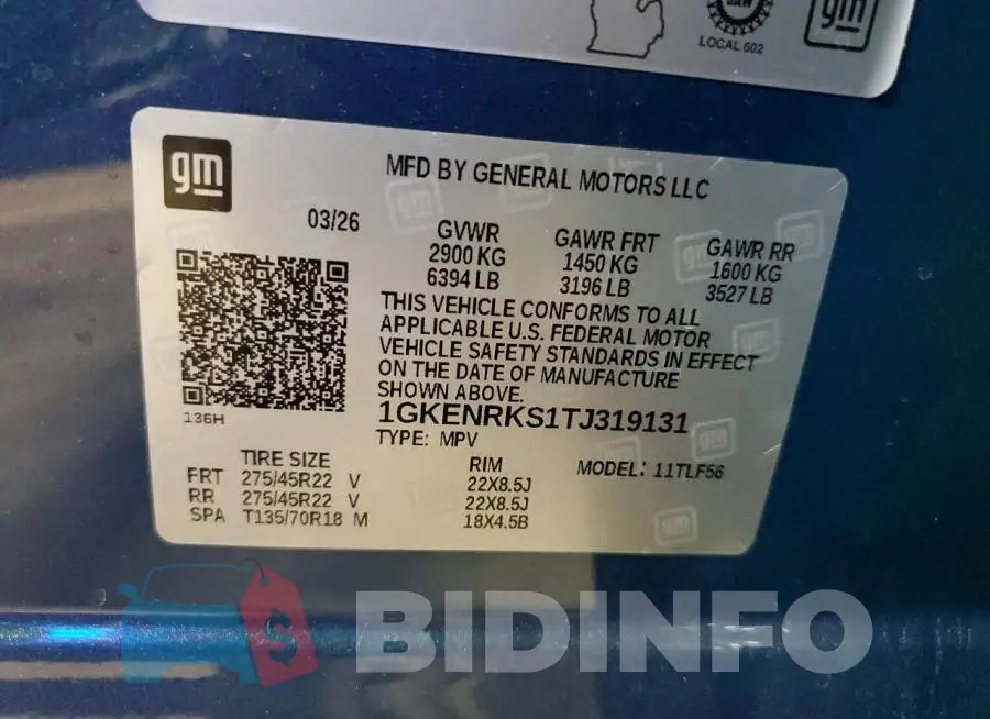 1GKENRKS1TJ319131 Photo# 14