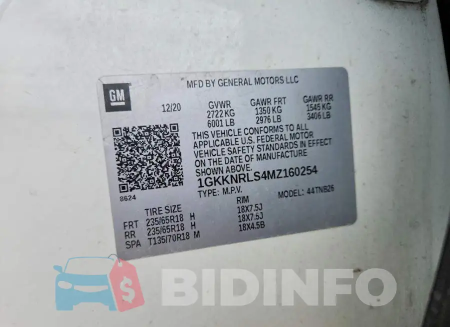 1GKKNRLS4MZ160254 Photo# 13