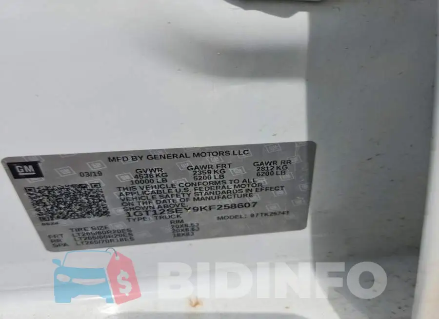 1GT12SEY9KF258607 Photo# 12