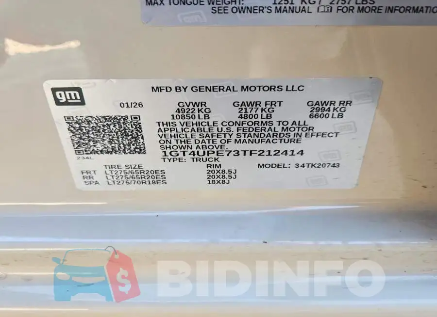 1GT4UPE73TF212414 Photo# 13