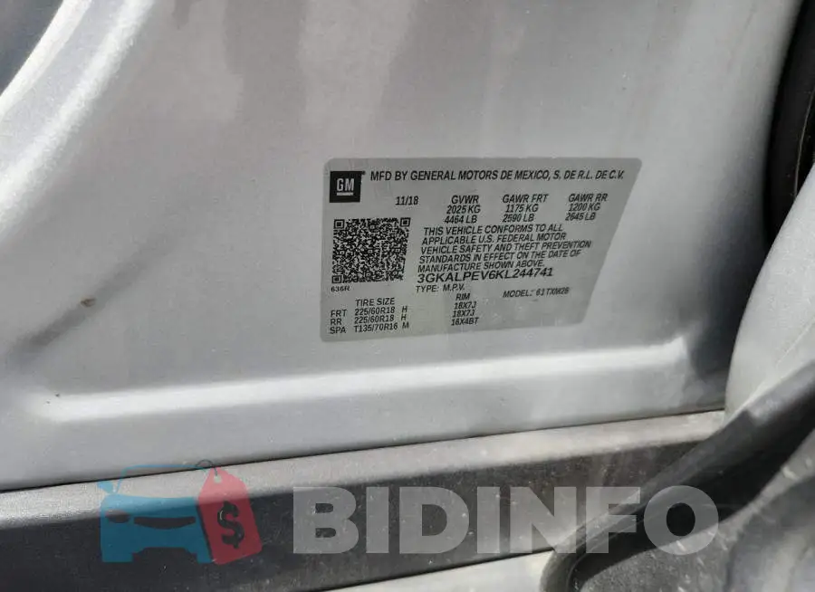 3GKALPEV6KL244741 Photo# 13
