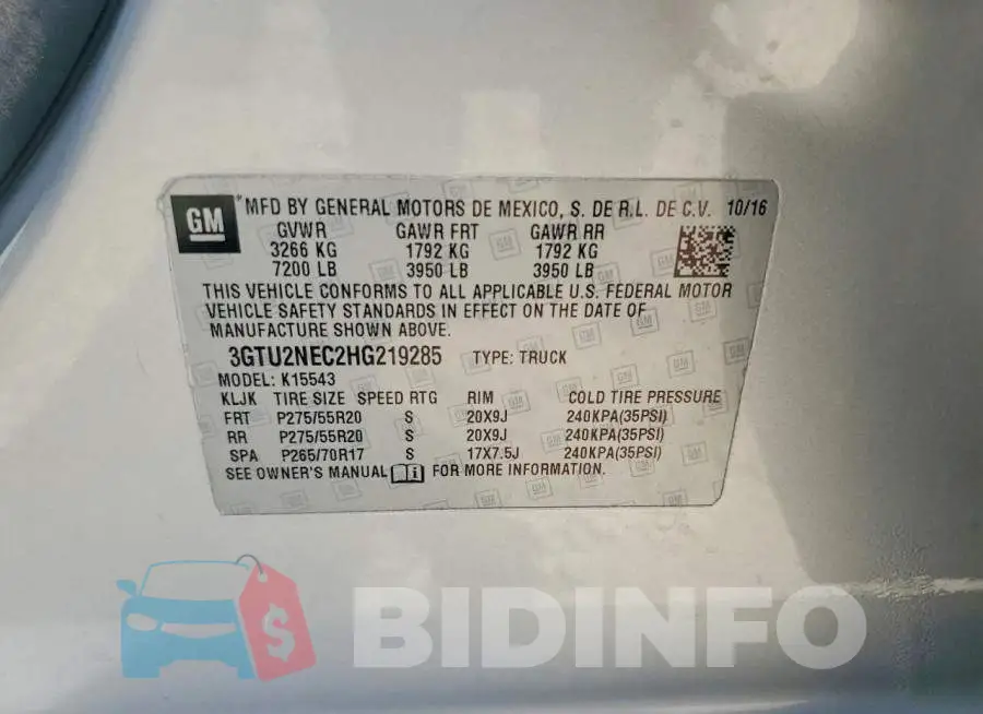 3GTU2NEC2HG219285 Photo# 12