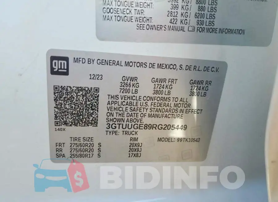 3GTUUGE89RG205449 Photo# 12
