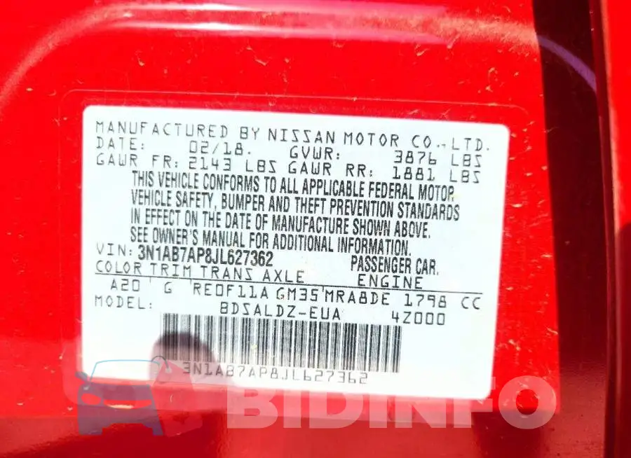 3N1AB7AP8JL627362 Photo# 12