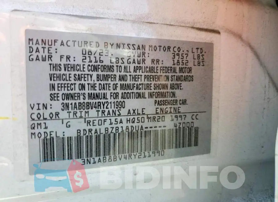 3N1AB8BV4RY211990 Photo# 12