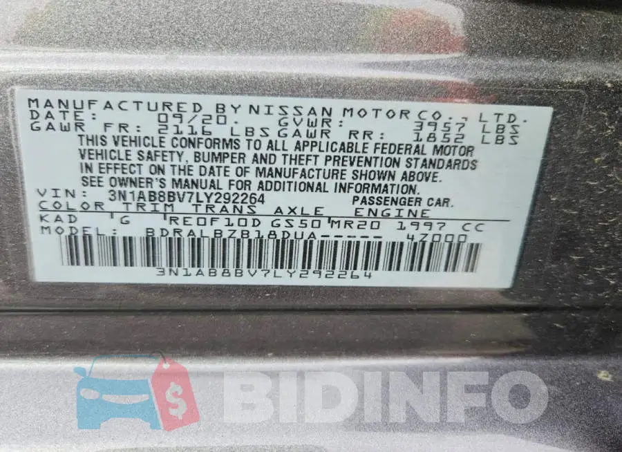 3N1AB8BV7LY292264 Photo# 12