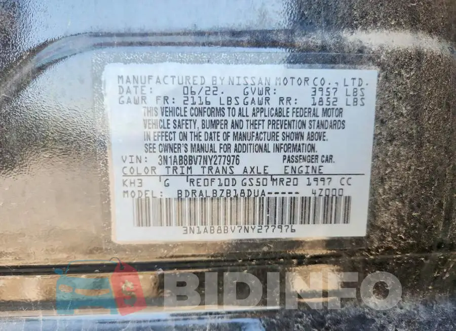 3N1AB8BV7NY277976 Photo# 12