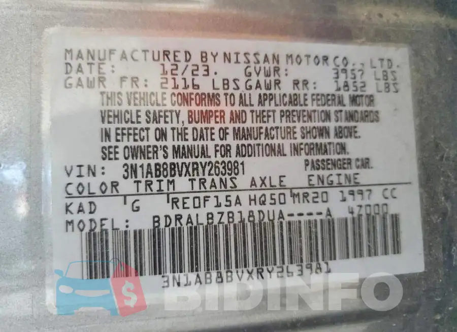 3N1AB8BVXRY263981 Photo# 13