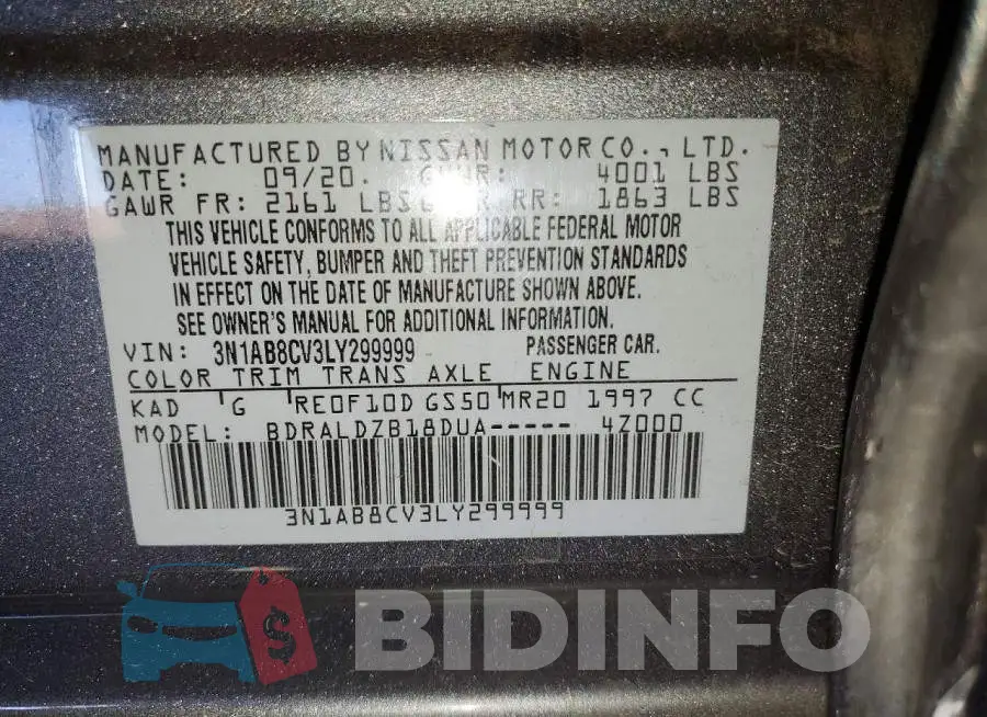 3N1AB8CV3LY299999 Photo# 12