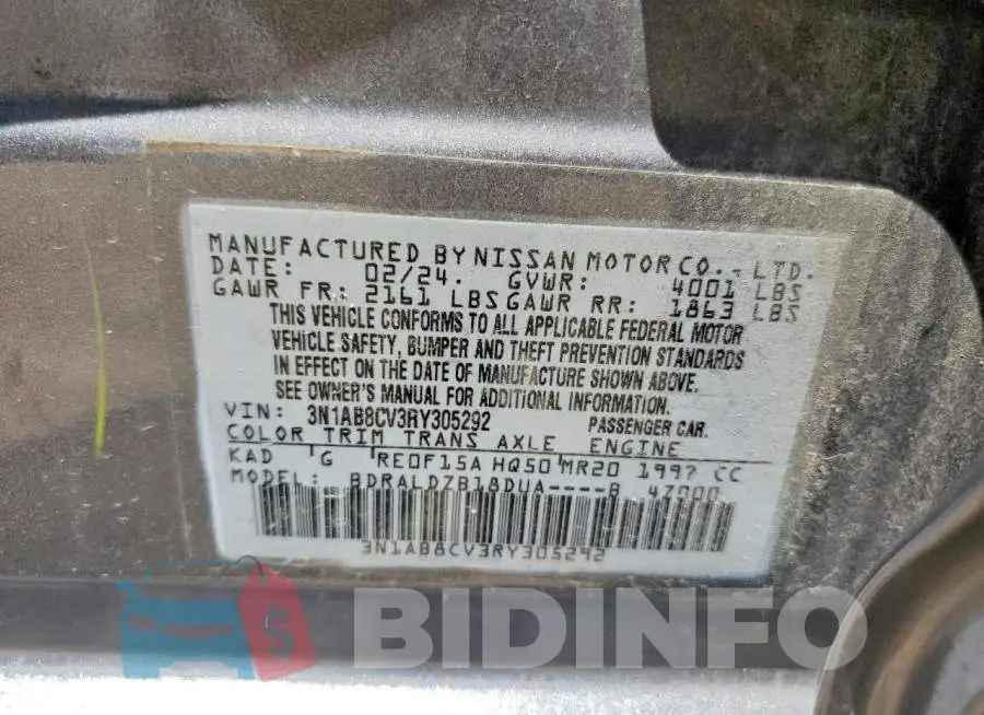 3N1AB8CV3RY305292 Photo# 12