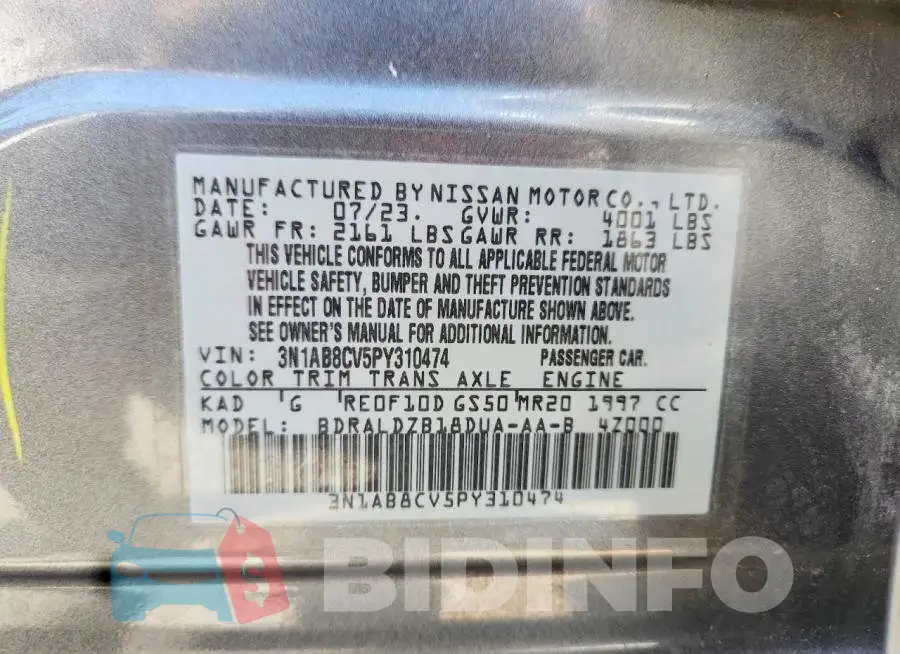 3N1AB8CV5PY310474 Photo# 12