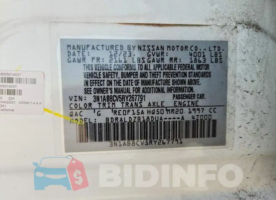 3N1AB8CV5RY267791 Photo# 12