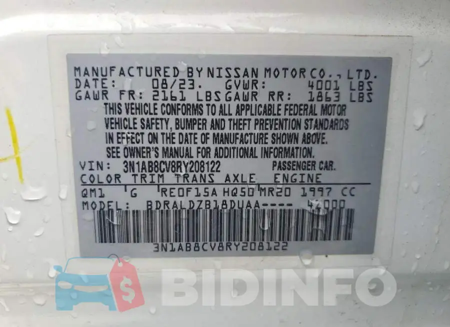 3N1AB8CV8RY208122 Photo# 12