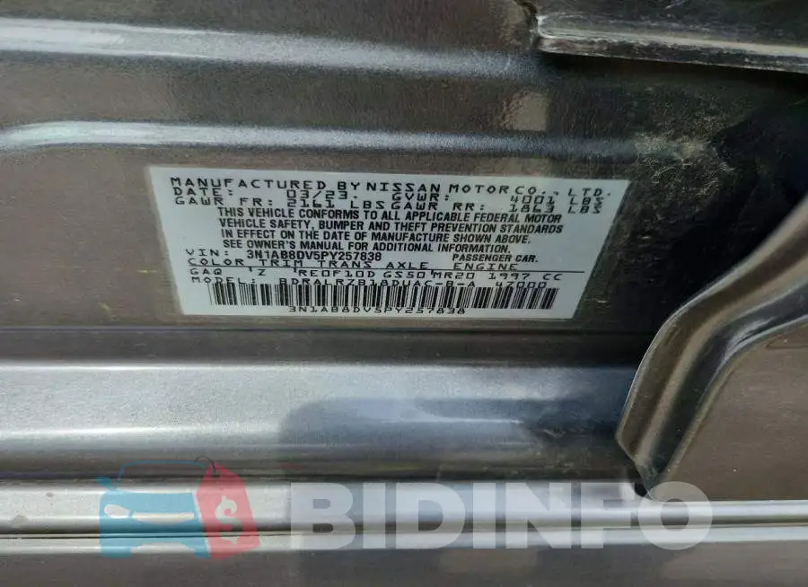3N1AB8DV5PY257838 Photo# 13